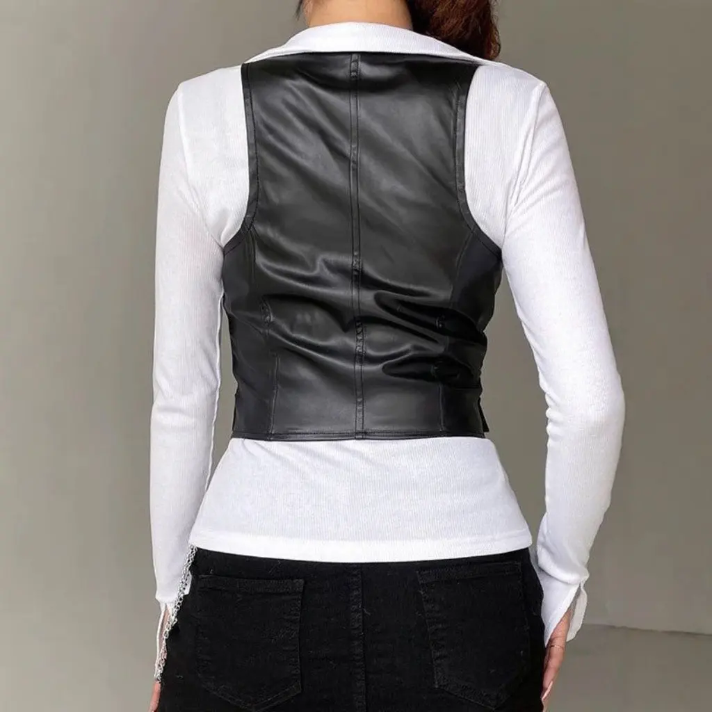 

Women's Fashion Leather Vest Top New Arrival from Wish European And American Style