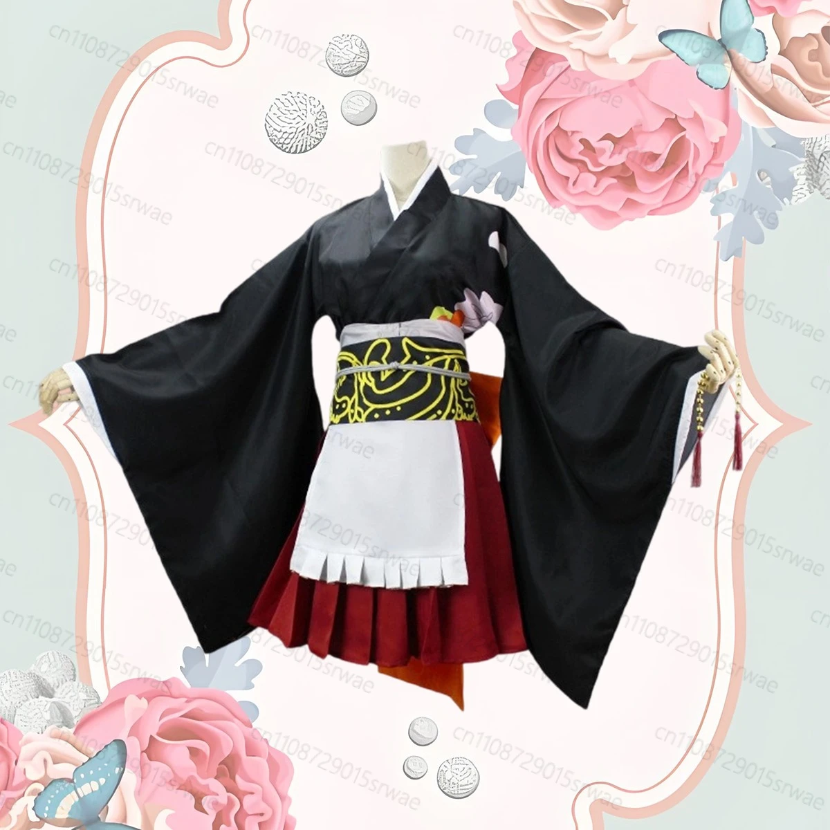 

2025 Anime Demon Killer Cosplay Costumes Maid Costumes Cosplay Kimono Halloween Carnival Uniforms Wig Kimono Costumes