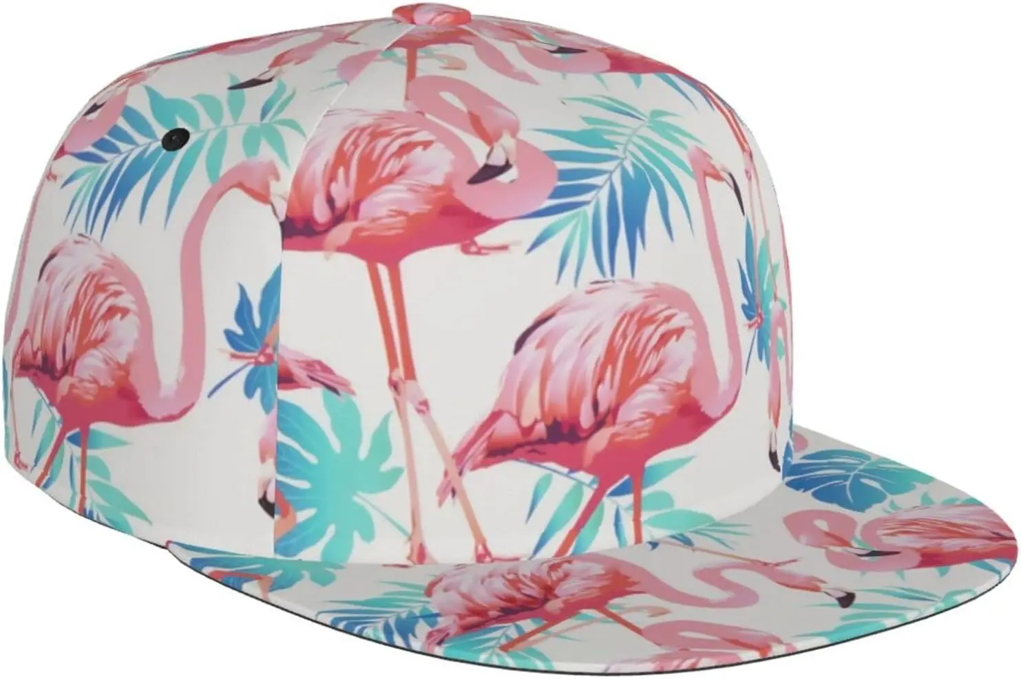 Flat Bill Adjustable Snapback Hat Cool Hip Hop Baseball Caps for Men Women Cute Flamingo