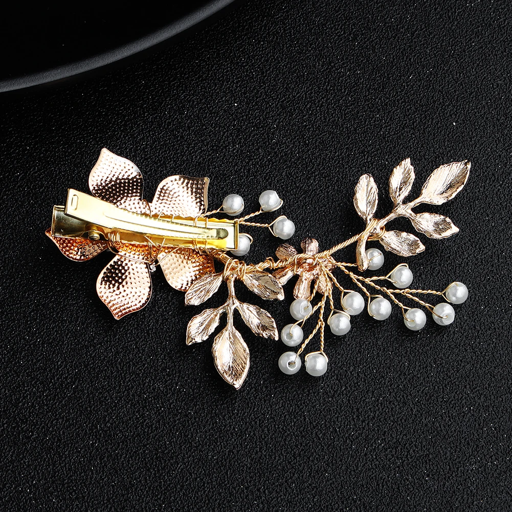 Alloy Flower Gold Hairpins for Women Fashion Classic Hair Clips Headdress Hair Accessories Elegant Dresses Headpieces