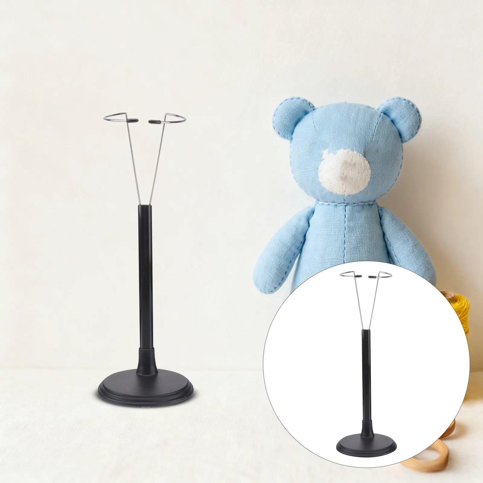 

2Pcs Black Display Stand for 35Cm Models Strong PVC Support Rack Portable Space Saver Decorative Shelf for Room