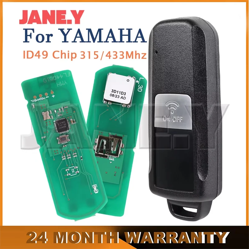 

Smart Car Keys Fob 315/433Mhz ID49 Chip for YAMAHA TMAX560 TMAX530 Motorcycle 2016-2021 Uncut Key Blade Auto Remote Control Key