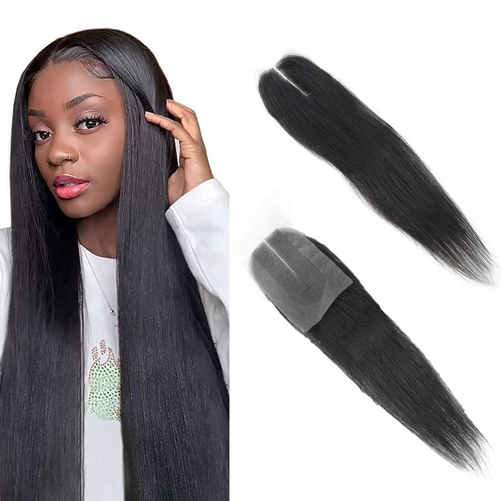 Transparent Closure Bone Straight Raw Hair 2x6 Lace Closure Only 12A Vietnam Straight Human Hair for Women Kim K Lace Closure