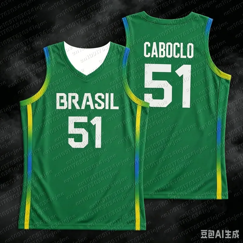Brazil Basketball Quick Drying Breathable Thin Tank Top for Summer Sports Outdoor Competition Comfortable Design for Children