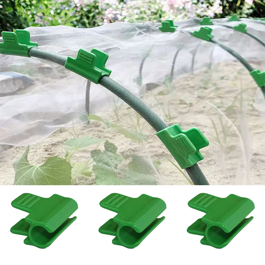 

10Pcs Greenhouse Clamps Film Cover Netting Tunnel Hoop Clips Season Plant Extension Support For 5/6/8/11/16/19mm Shading Net Rod