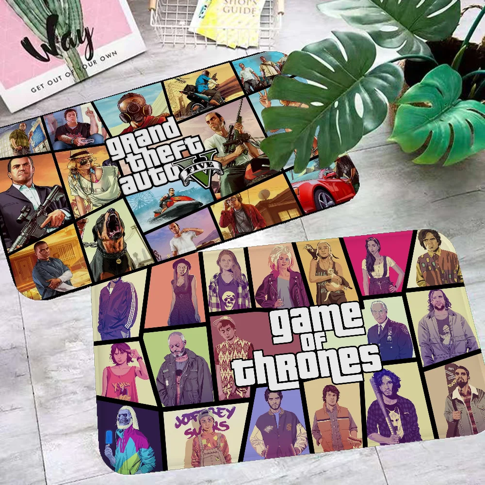 Game G-GTA V Hallway Carpet Retro Multiple Choice Living Room Kitchen Rug Non-Slip Welcome Rug