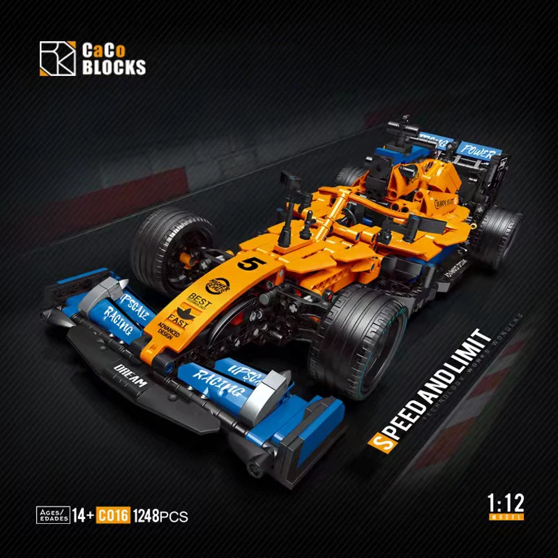 1248PCS Technical F1 Formula Racing Car Building Blocks Expert Super Speed Vehicle Assemble Bricks Toys Gifts For Adult