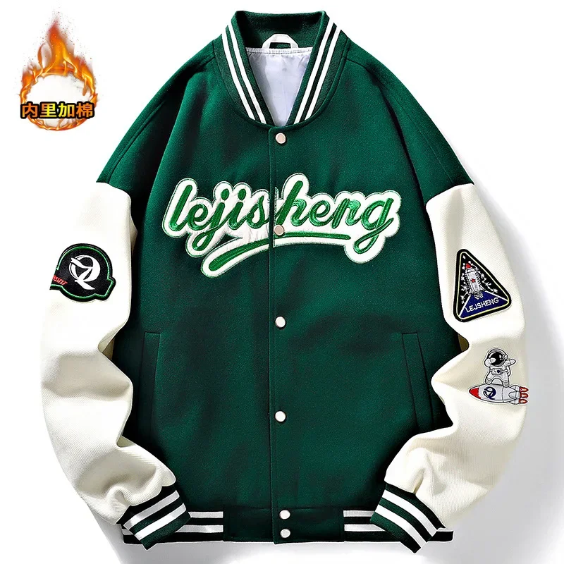 

Spring and Autumn Style High-quality Retro Embroidered Logo Locomotive Wind Outdoor Baseball Lather Streetwear Jacket for Men