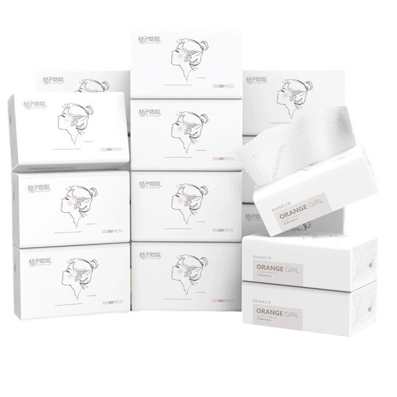 1 шт. 6 упаковок; Оранжевая девочка в обертке в бумаге; Толстые салфетки; Бытовая салфетка для лица; Бумага для матери и ребенка