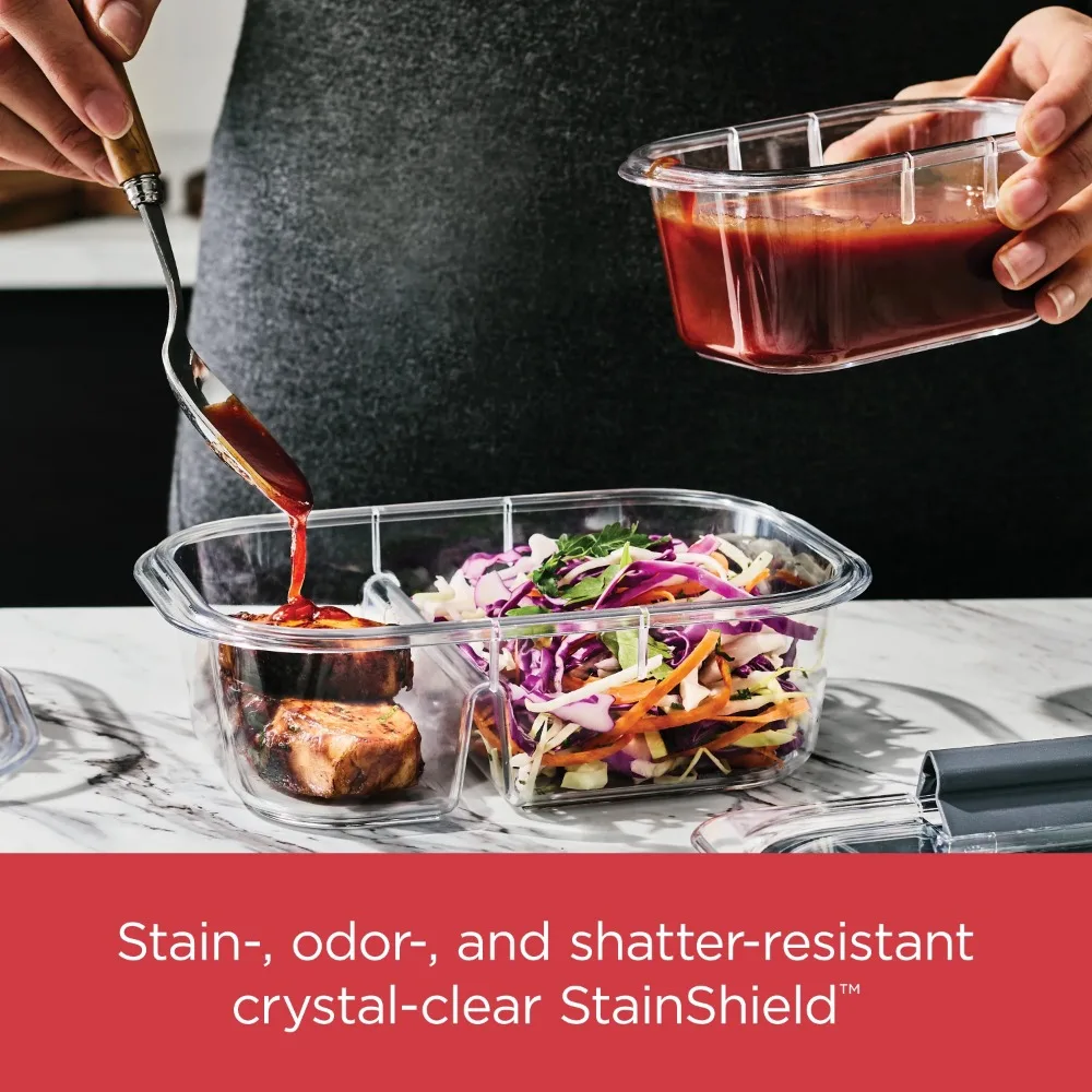 

4.7 Cup Medium Stain Resistant Food Storage Containers, Set of 2