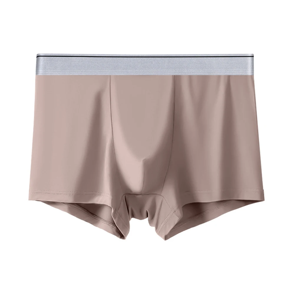 

Men's Underwear Boxer Briefs Middle Waist Shorts Panties with Soft Bulge Pouch Ice Silk Fabric for Breathability and Comfort