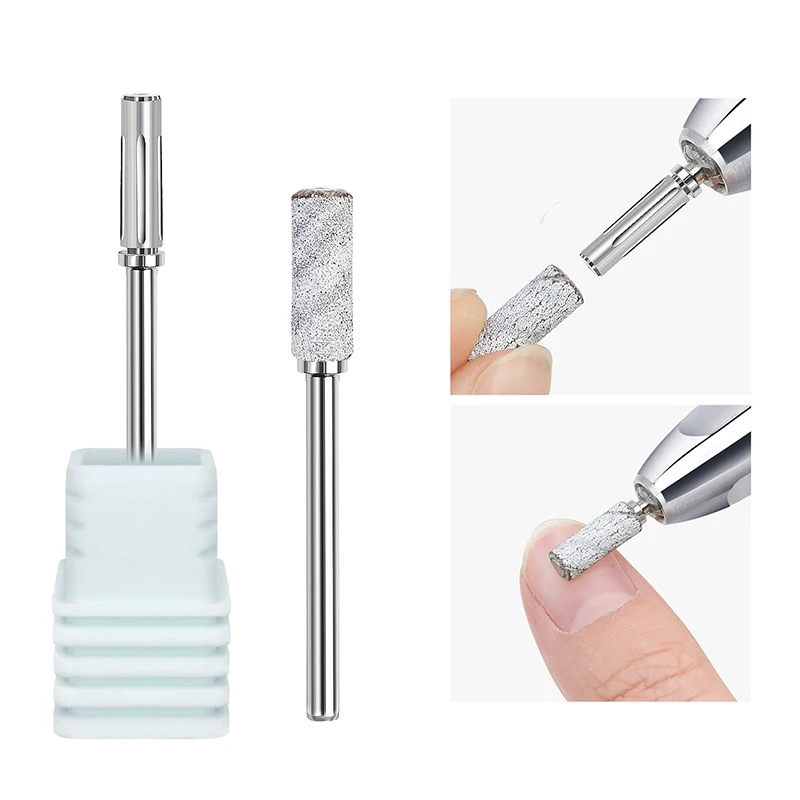 Ferramentas de Manicure profissionais para Acrílico Gel Polonês, Nail Drill Bits, Shank Mandrel Bit, Lixar Bandas, 3/32 ", 1Pc