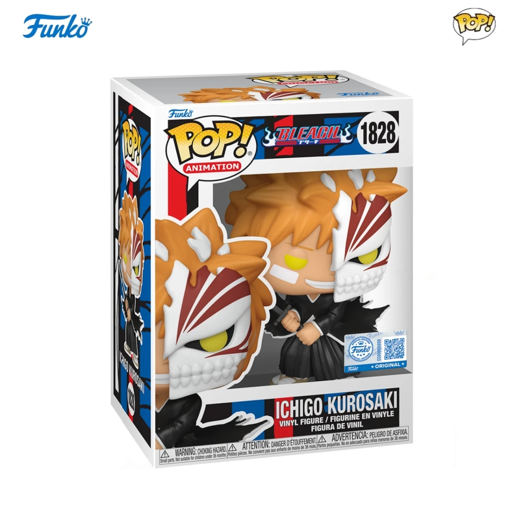 أنيمي بليتش الشكل Ichigo Kurosaki (نصف قناع) 1828 Funko Pop 4.5 بوصة شخصيات الفينيل تحصيل طبعة محدودة لعبة مجسمة هدية