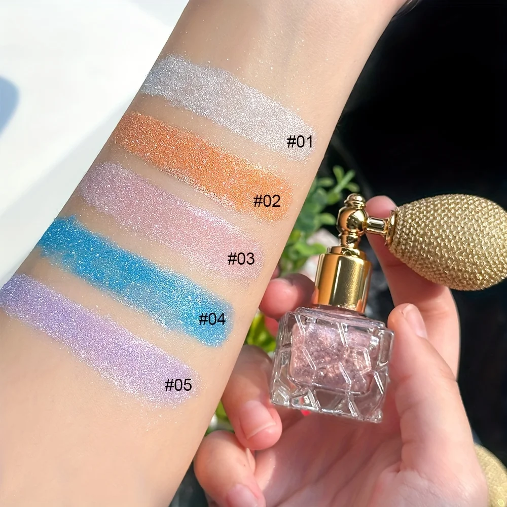 Spray per capelli secchi unisex-adulto, trucco illuminatore in polvere lucida con evidenziatore diamantato, polvere con paillettes glitterate per evidenziare il corpo