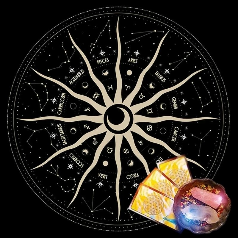 

Velvets Tarots Tablecloth Constellations Divination Tarots Card Tablecloth for Tabletop Game Lover