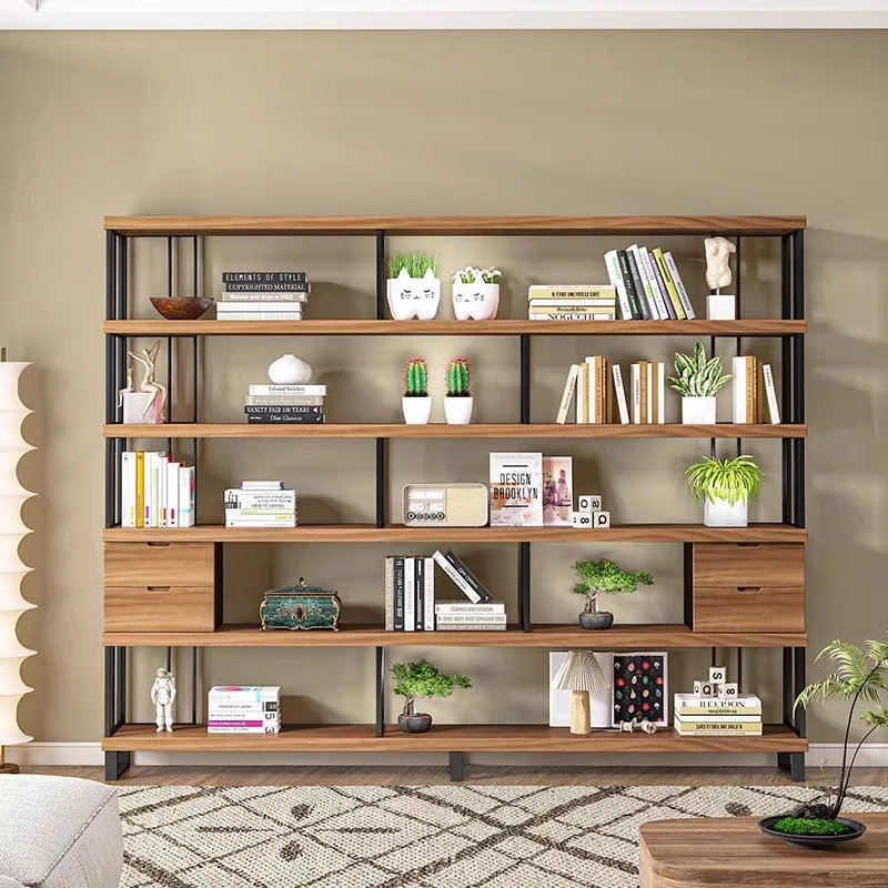 Solid wood multi-layer shelves, living room storage racks, office partitions, floor bookshelves, practical display racks
