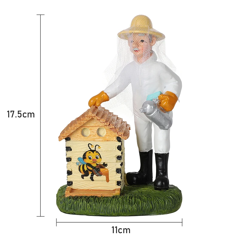 Beekeeper Figurine Resin Honey Bear Shape Statue Art Sculpture Figurine Craftwork Home Decor Beekeeping Toy Handicraft Gift