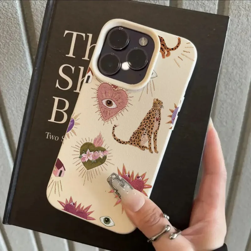Funda de teléfono con patrón de cuero Lichee de leopardo bonito de lujo para Samsung S25 S24 S23 S22 S21 S20 S10 Plus Ultra 4G 5G cubierta a prueba de golpes