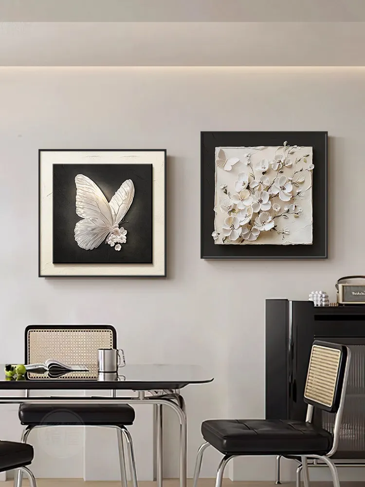 ᗢ* Modern Simple Dining Room Decorative Painting High-end Dining Table Bedroom Hanging Painting Butterfly Living Room Mural