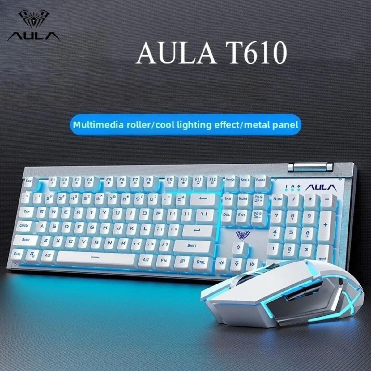 Kabelloses Gaming-Tastatur- und Maus-Set AULA T610, wiederaufladbares Gaming-Zubehör mit 1600 DPI