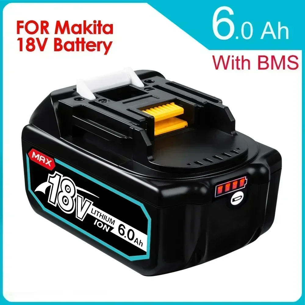 

good 18V 6.0Ah BL1860b Rechargeable Li-ion Battery For Makita 18 Volt Power Tools BL1860 BL1830b BL1850b BL1840 LXT-400 6A