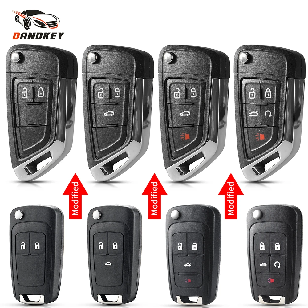 Dandkey 3 Buttons Replacement Remote Case Fob Cover Flip Folding Key Shell Blank For Chevrolet Lova Sail Aveo Cruze