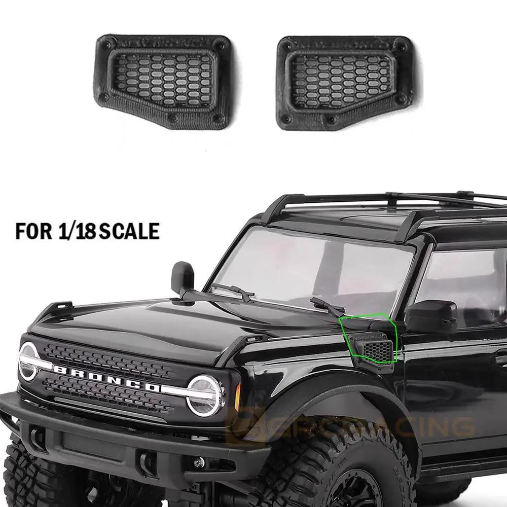 

Black 3d Printing Stereo Engine Hood Air Inlet For Trax Trx-4m 1/18 Bronco Trx4m Rc Crawler Car Upgraded Parts Air Intake Grille