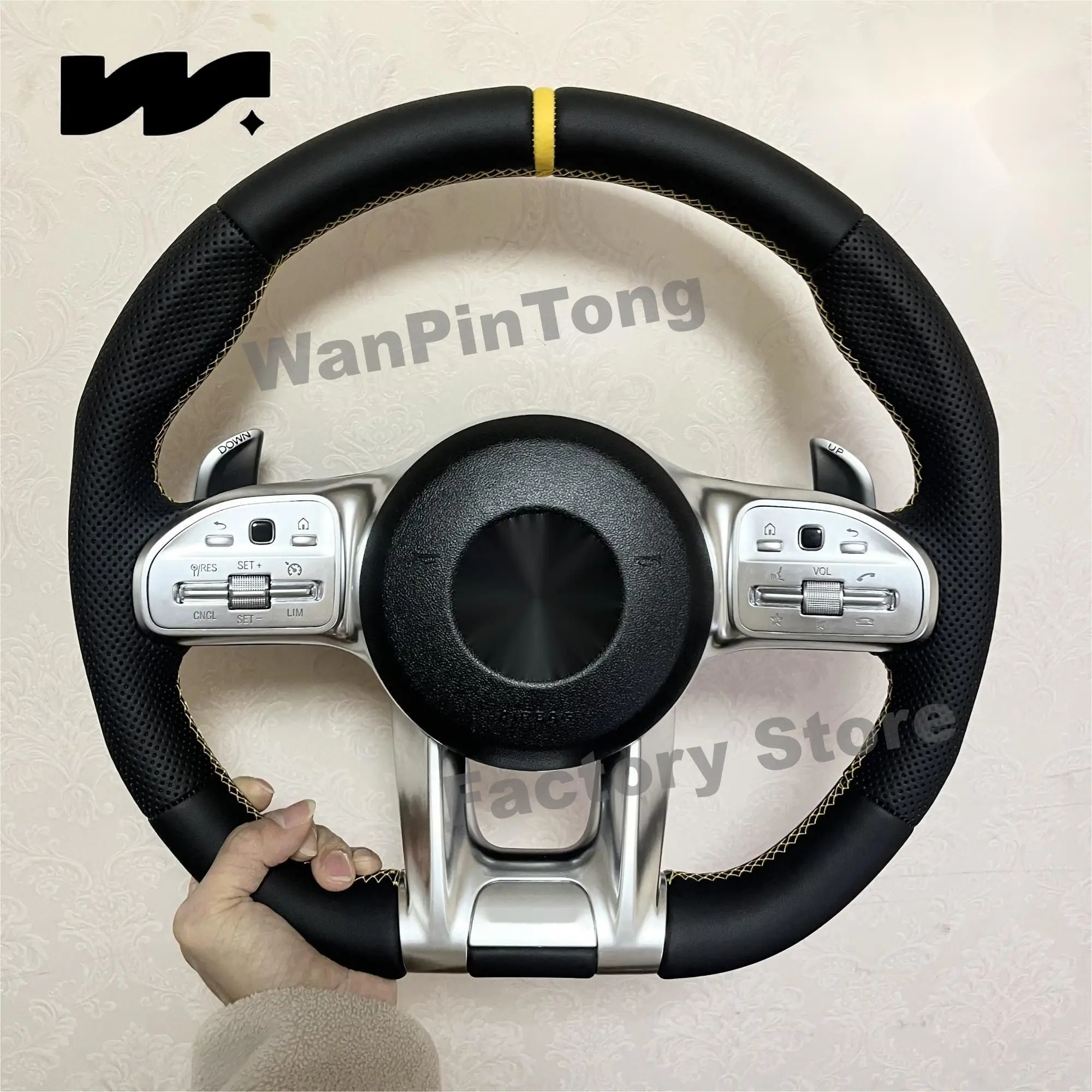 For AMG Steering Wheel for Mercedes-Benz A/B/C/E/S Class GRA GLB GLC GLE GLS 05-24 Universal steering wheel for all models