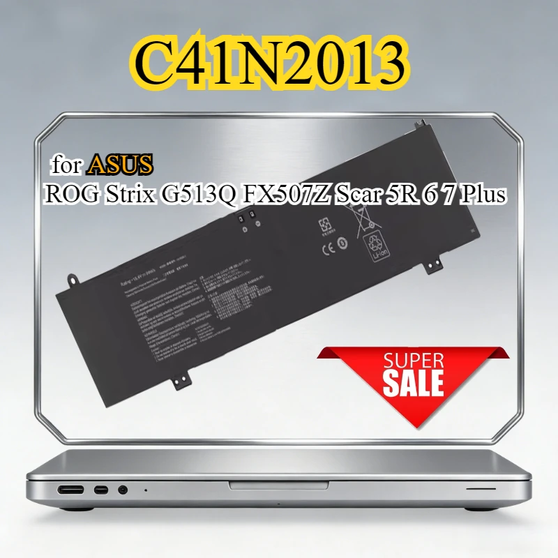 C41N2013 Laptop Battery for ASUS ROG Strix G513Q FX507Z Scar 5R 6 7 Plus 15.4V  Li-Polymer Battery