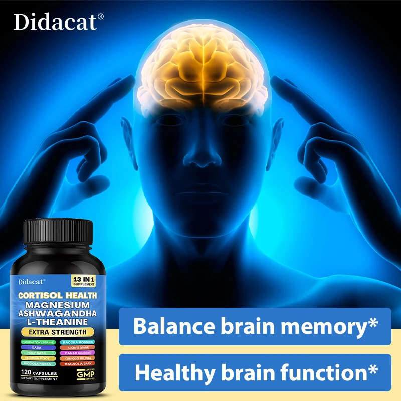 Corti-Soothe Cortisol Capsules, Magnesium Ashwagandha, Lower Stress, Stabilize Mood Support Adrenal Health & Restful Sleep