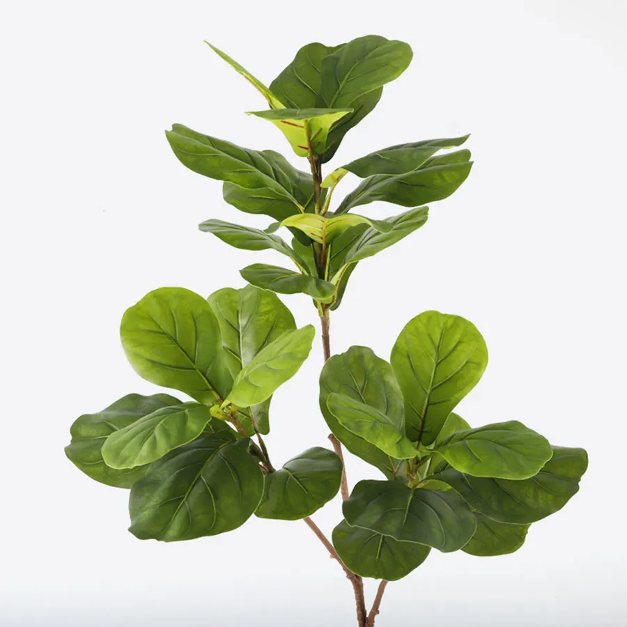 103 cm/132 cm Künstlicher Ficus-Baumzweig, große gefälschte Banyan-Pflanzen, Kunststoff-Gummi-Baumblätter für Zuhause, Garten, Büro, Raumdekoration – Detail 9