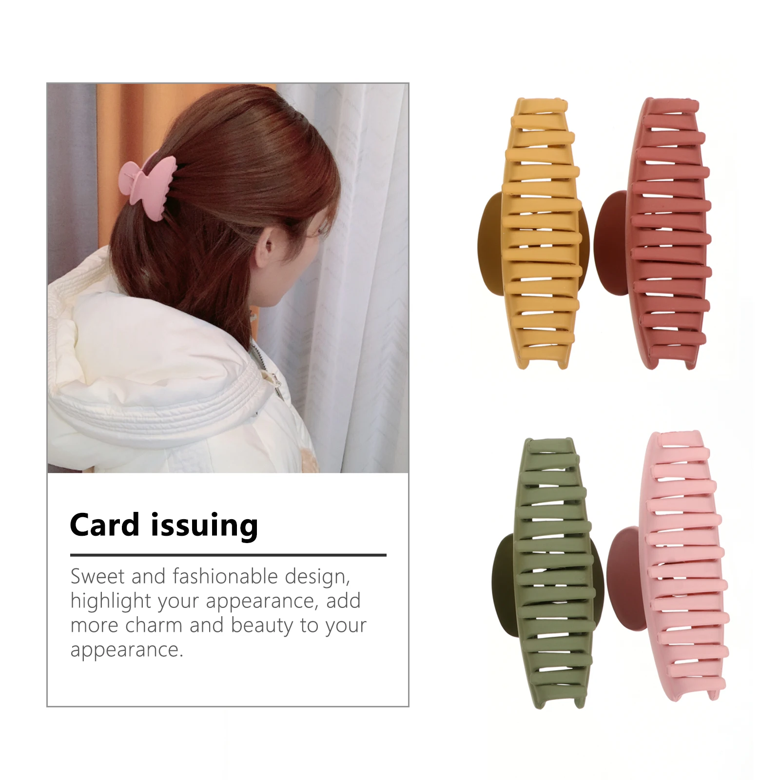 

4pcs Candy Color Clips Large Acrylic Clamps Styling Barrettes For Women Durable Office Daily Wear Gift Girls Ladies Barrette