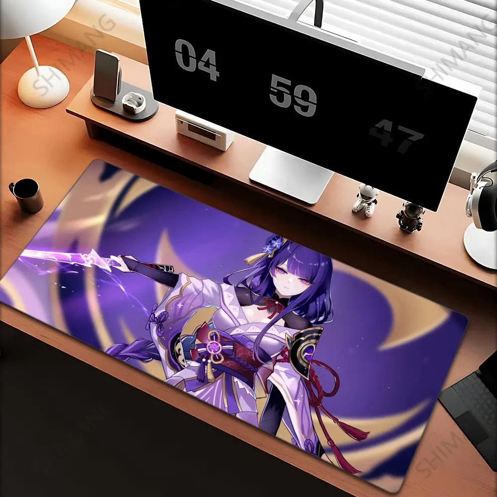 

Аниме игра Furina Neuvillette Mavuika Wanderer Raiden XXL большой коврик для мыши Genshin Impact, нескользящий коврик для клавиатуры, настольный коврик, коврик для мыши