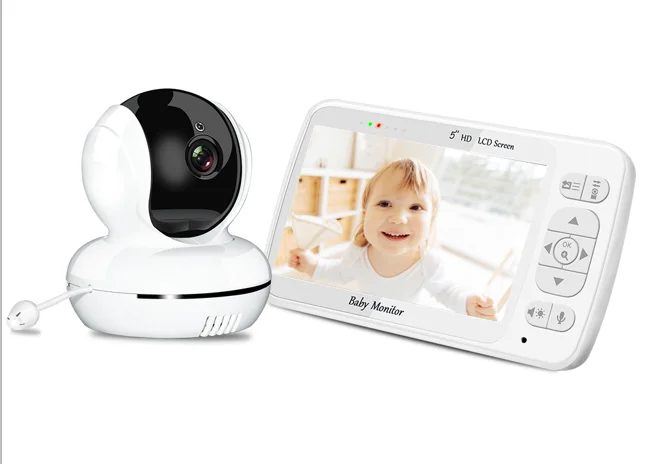 2.4 GHZ  Remote Swivel Wireless Baby  With 5 Inch 720P Color Display Support VOX Mode And Night Vision