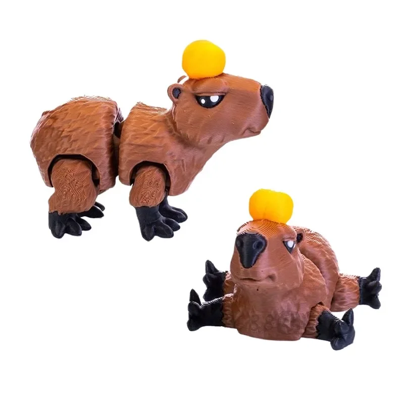 3D-gedruckte Capybara-Actionfiguren, bewegliche Capibala-Figuren, kreative Tierornamente, Heimdekorationen, Weihnachtsgeschenk