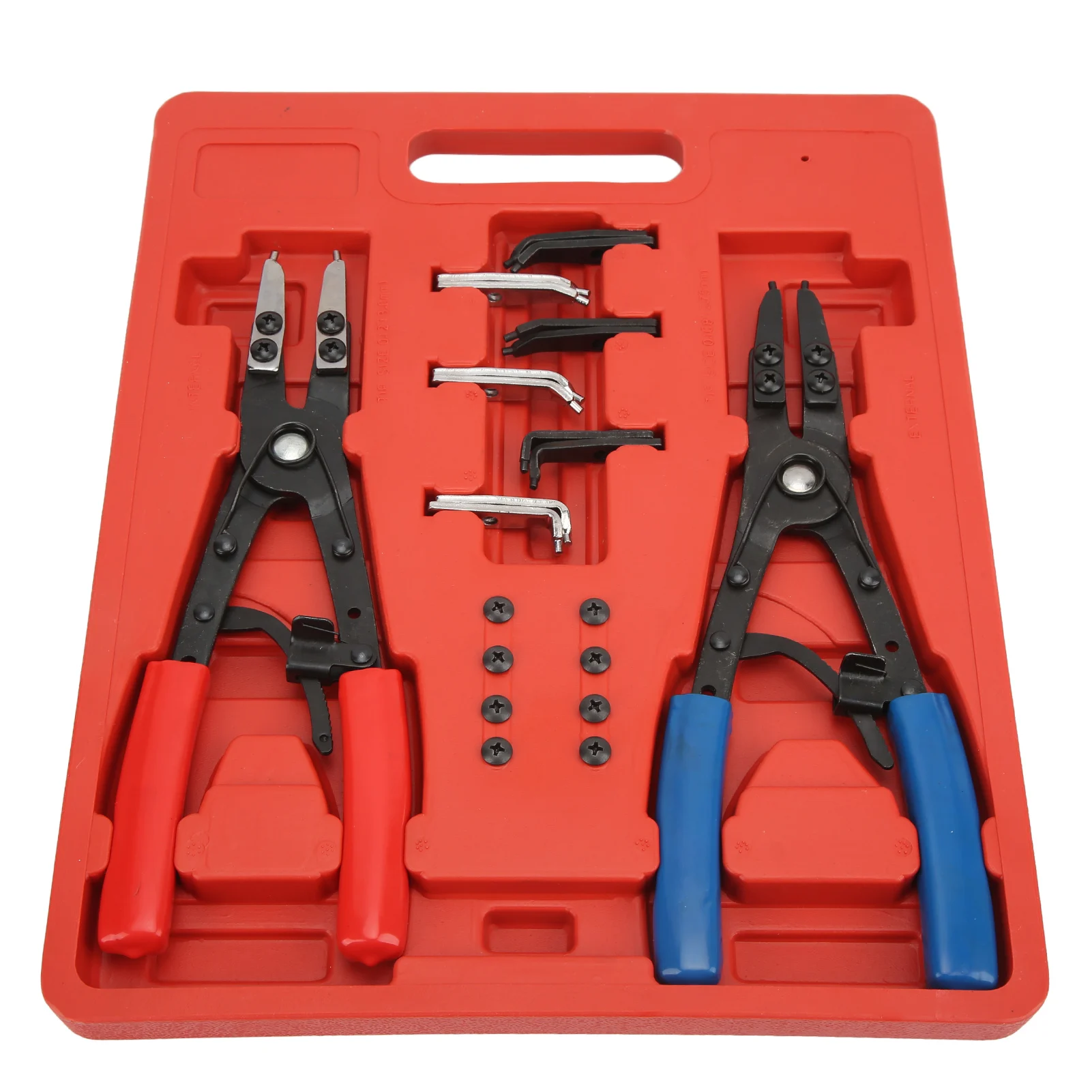 2pcs Heavy Duty Internal External Snap Ring Pliers Universal Metal Circlip Pliers Set Car Repair Tool