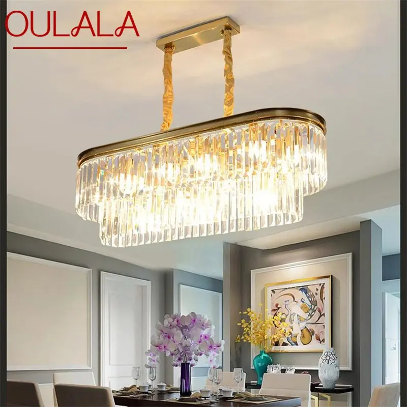 

OULALA Chandelier Gold Luxury Oval Pendant Lamp Postmodern LED Lighting Fixture for Home Living Dining Room