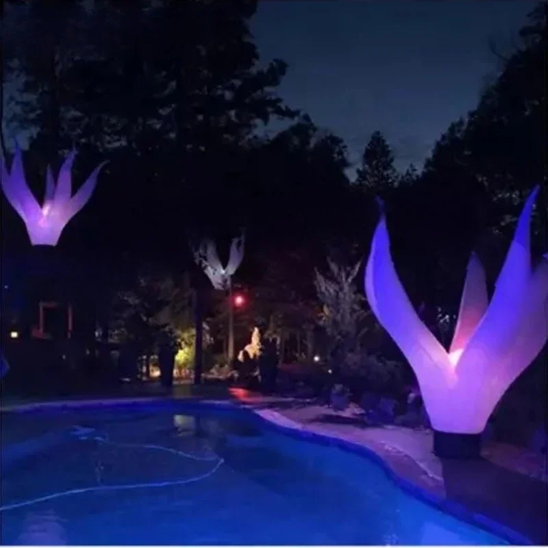 2.5mH 8ft Inflatable lighting seaweed stage decoration with lighted led inflatable aquatic plant sprout shape