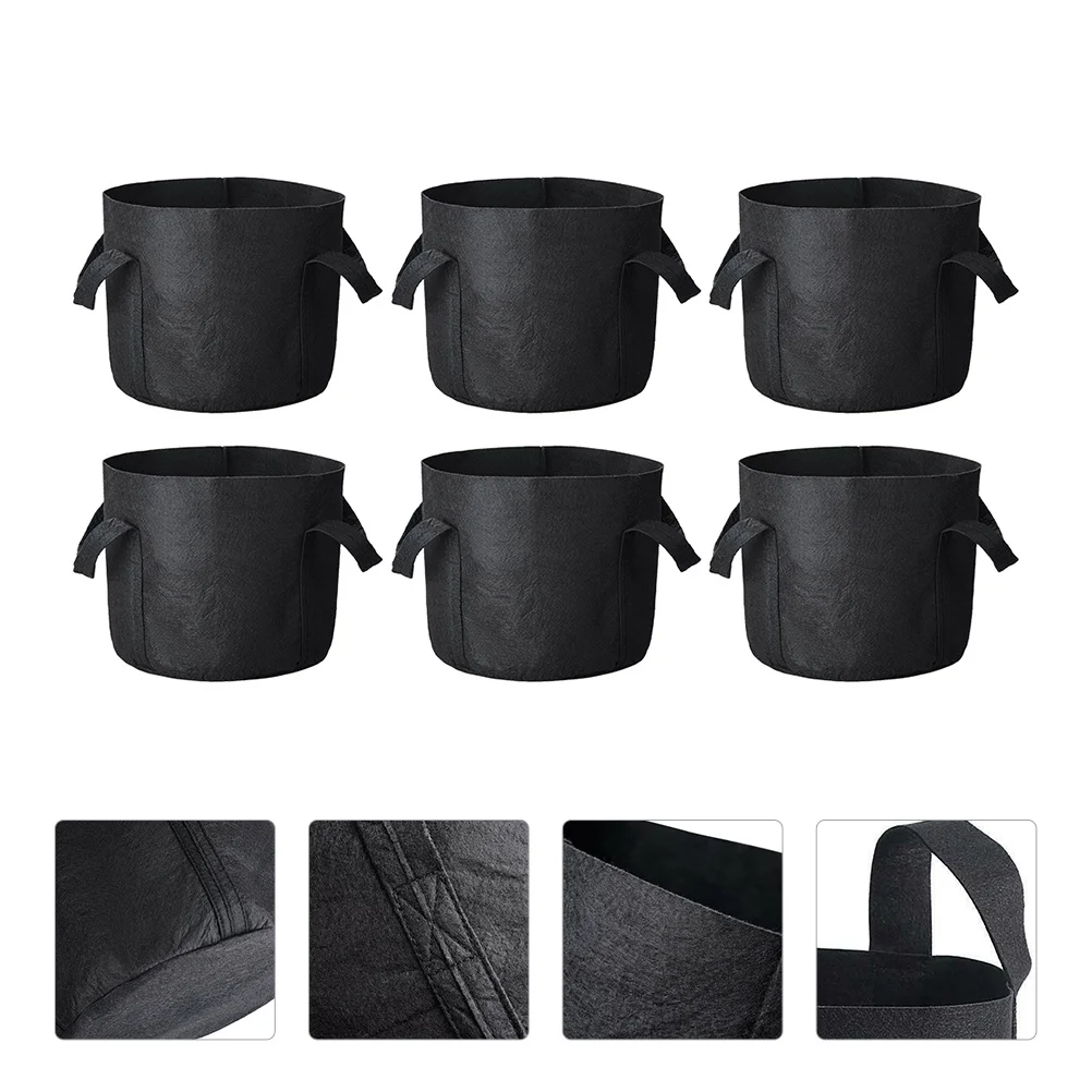 6 قطع من أكياس الزراعة، حقيبة مستديرة متينة لحاوية زراعة أعشاب الخضروات، مستلزمات البستنة الداخلية والخارجية