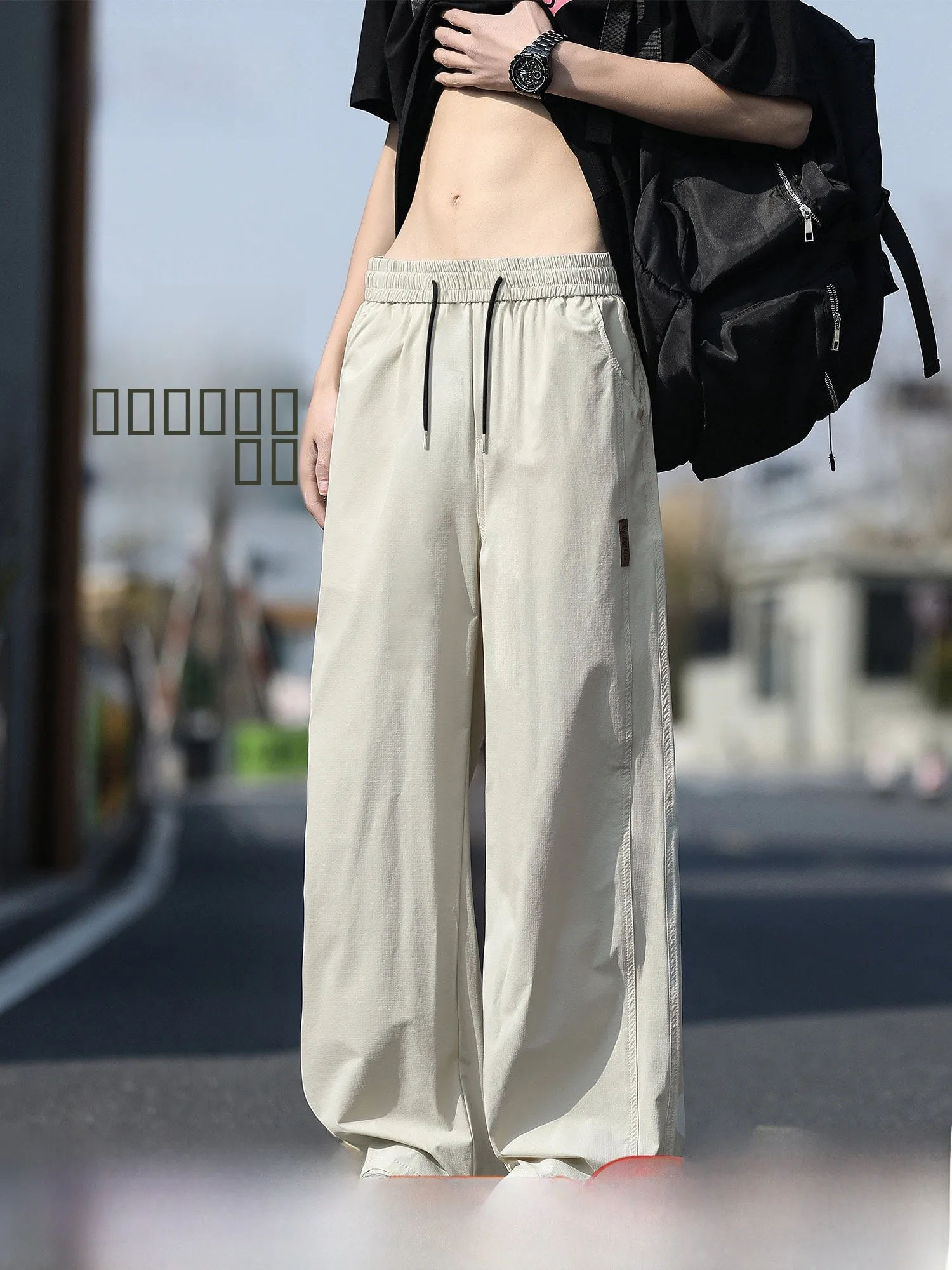 

American Sle Straight Leg Casual Pants Men's plus Size Loose Workwear Wide Leg Long Trousers Spring Season Boys Pants