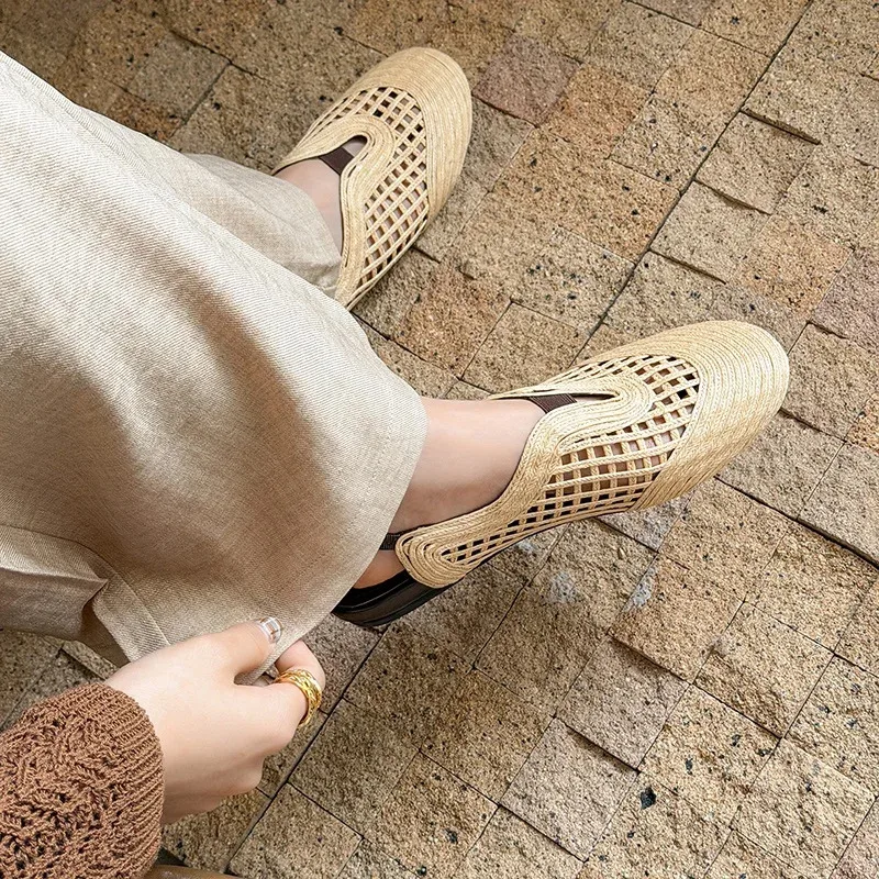 

2026 Women's Genuine Leather Blue Casual Shoes Comfortable and Pretty Designer Luxury Summer Square Toe Wedge Heel Women