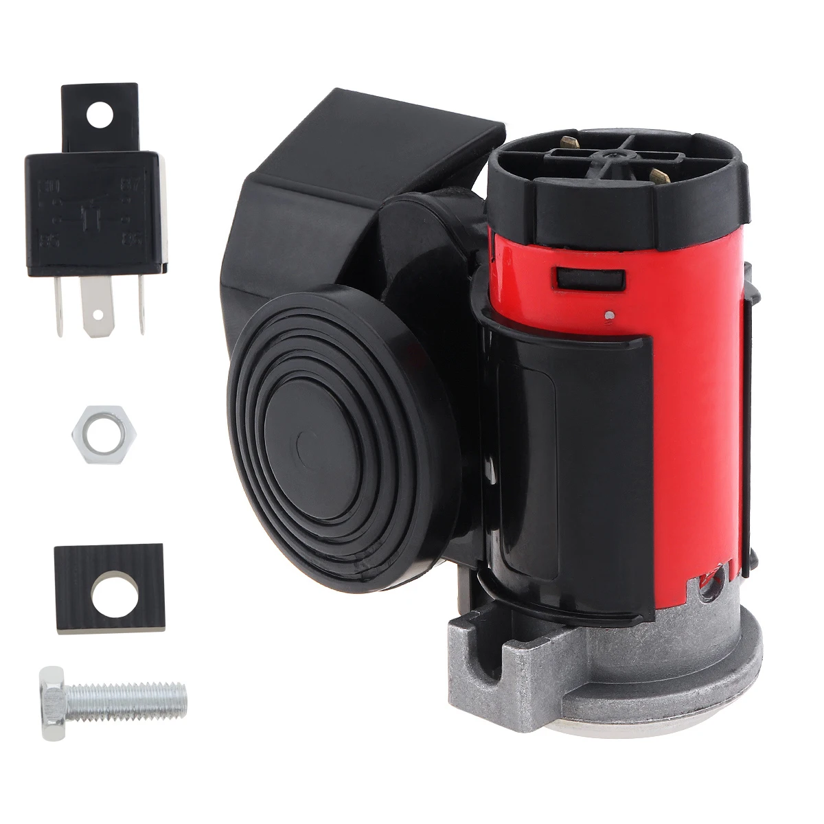 12V 139dB Black Snail Compact Dual Air Horn sound signal Car Train Air Horn for Car Vehicle Motorcycle Yacht Boat SUV Bike