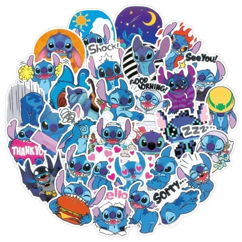 100Pcs Cute Cartoon  Stitch Boy sticker Lilo & Stitch Stickers Graffiti for Scrapbook Laptop Skateboard Decals Sticker Toy Gift