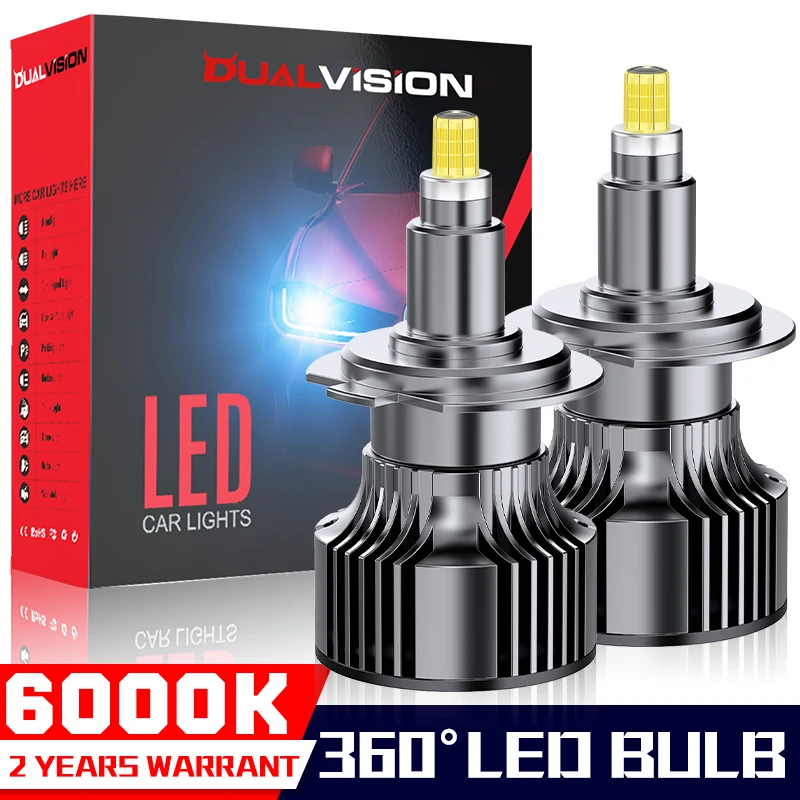 H7 Led 360 CSP For Projector Lens H11 H8 H9 9006 9005 HB3 HB4 9012 HIR2 6000K Car Headlight Bulbs Fog Lamp 12V 1:1 MINI Led Lamp