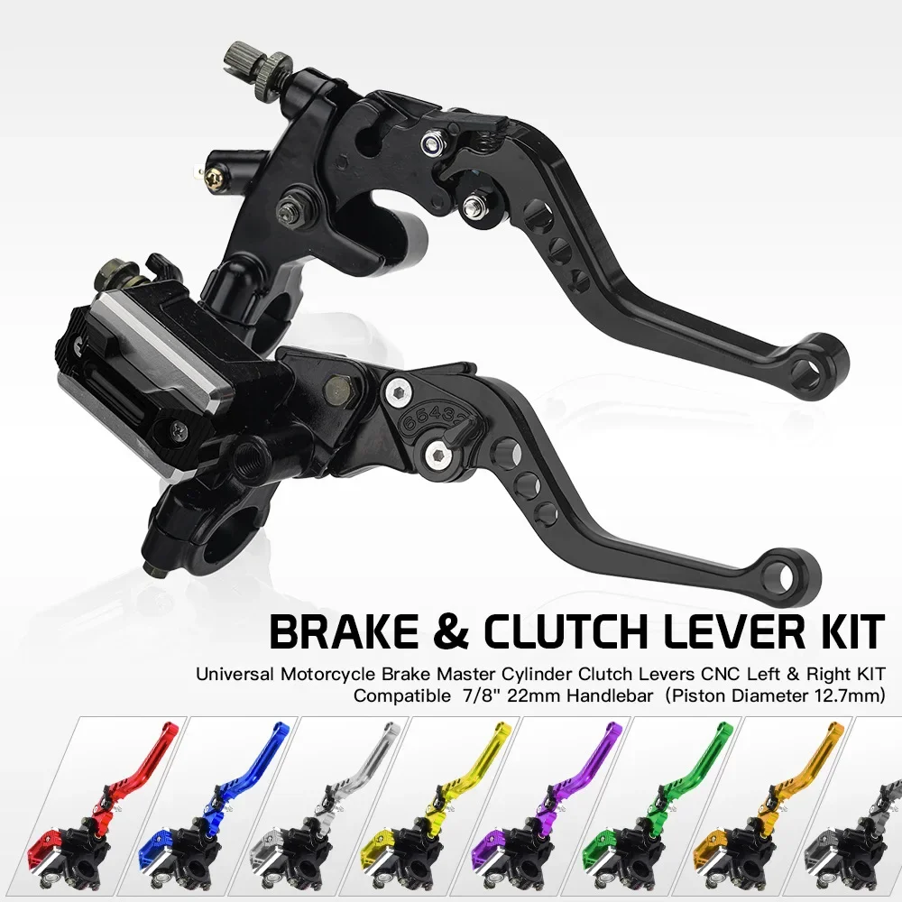 Motorcycle Clutch Hydraulic Disc Brake Master Cylinder CNC Lever Kit Universal 22mm Front Brake Upper Pump Handbrake Assembly