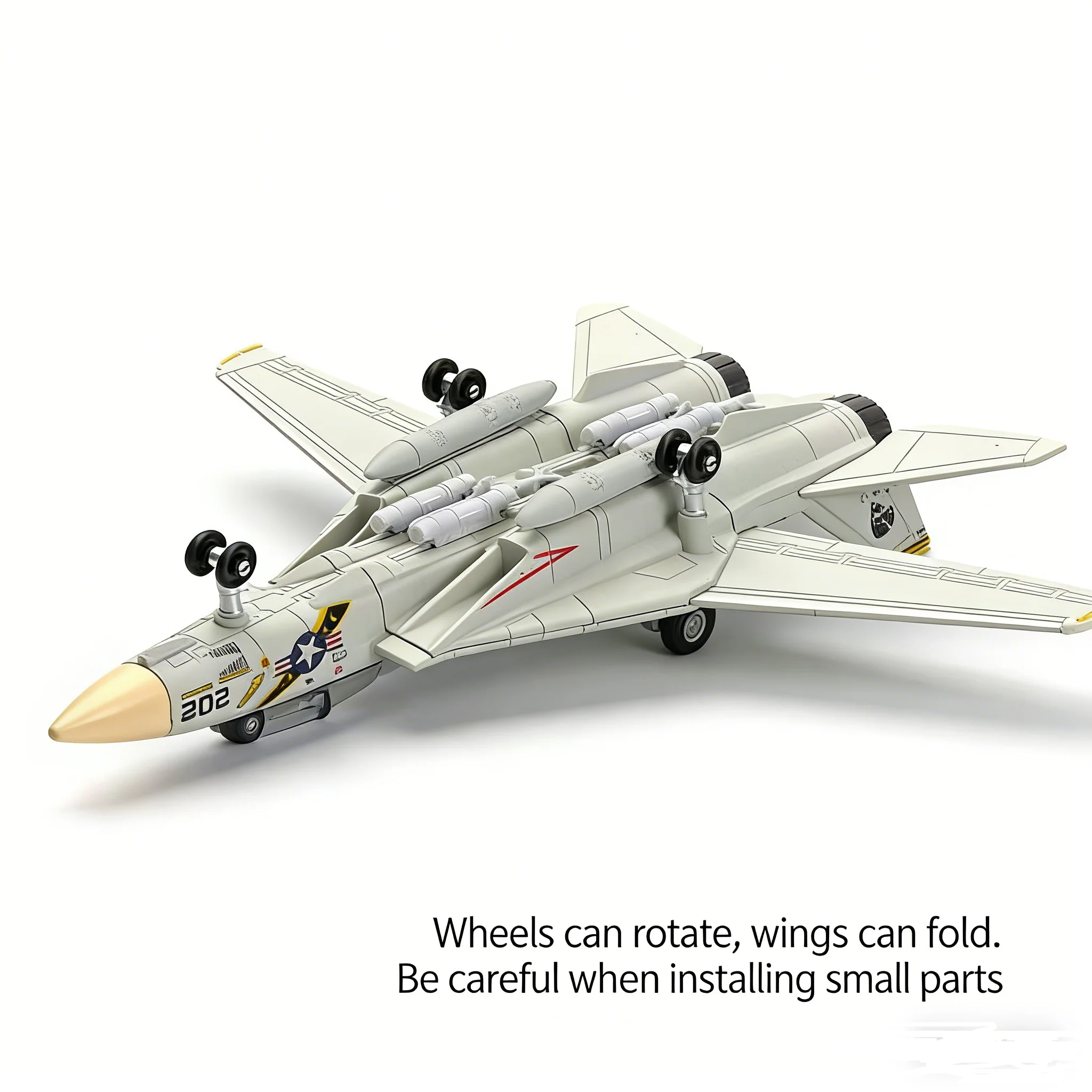 1/72 Scale F-14 Tomcat Fighter Jet Model Kit, Unassembled Military Aircraft Display Toy for Adults & Kids, Perfect Birthday Gift