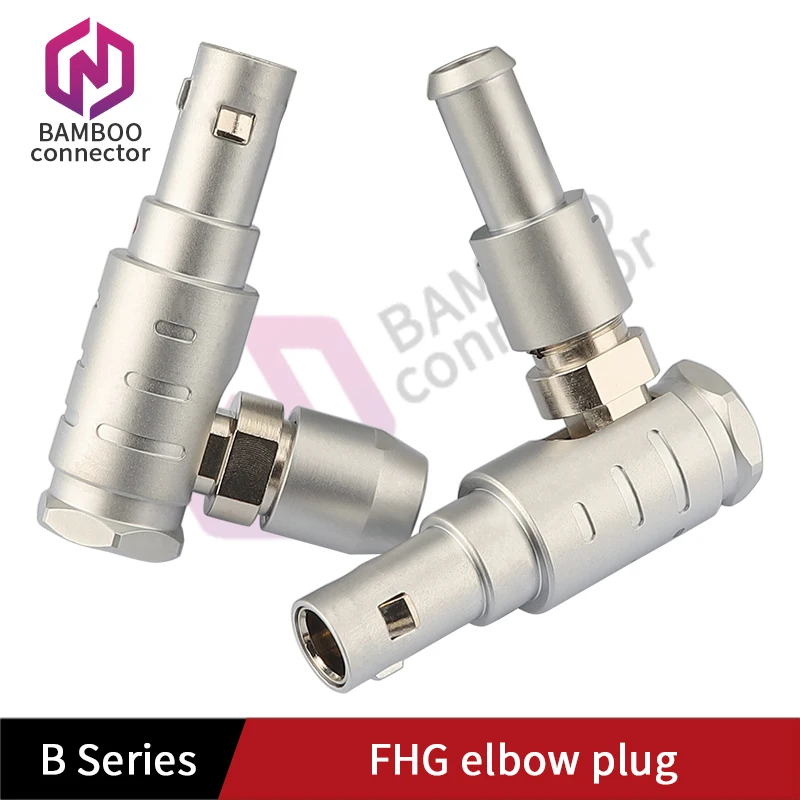 

Right-angle 90-bend plug FHG.00.302.CLAD B series miniature connector Metal circular connector 2-48 core aviation plug B series