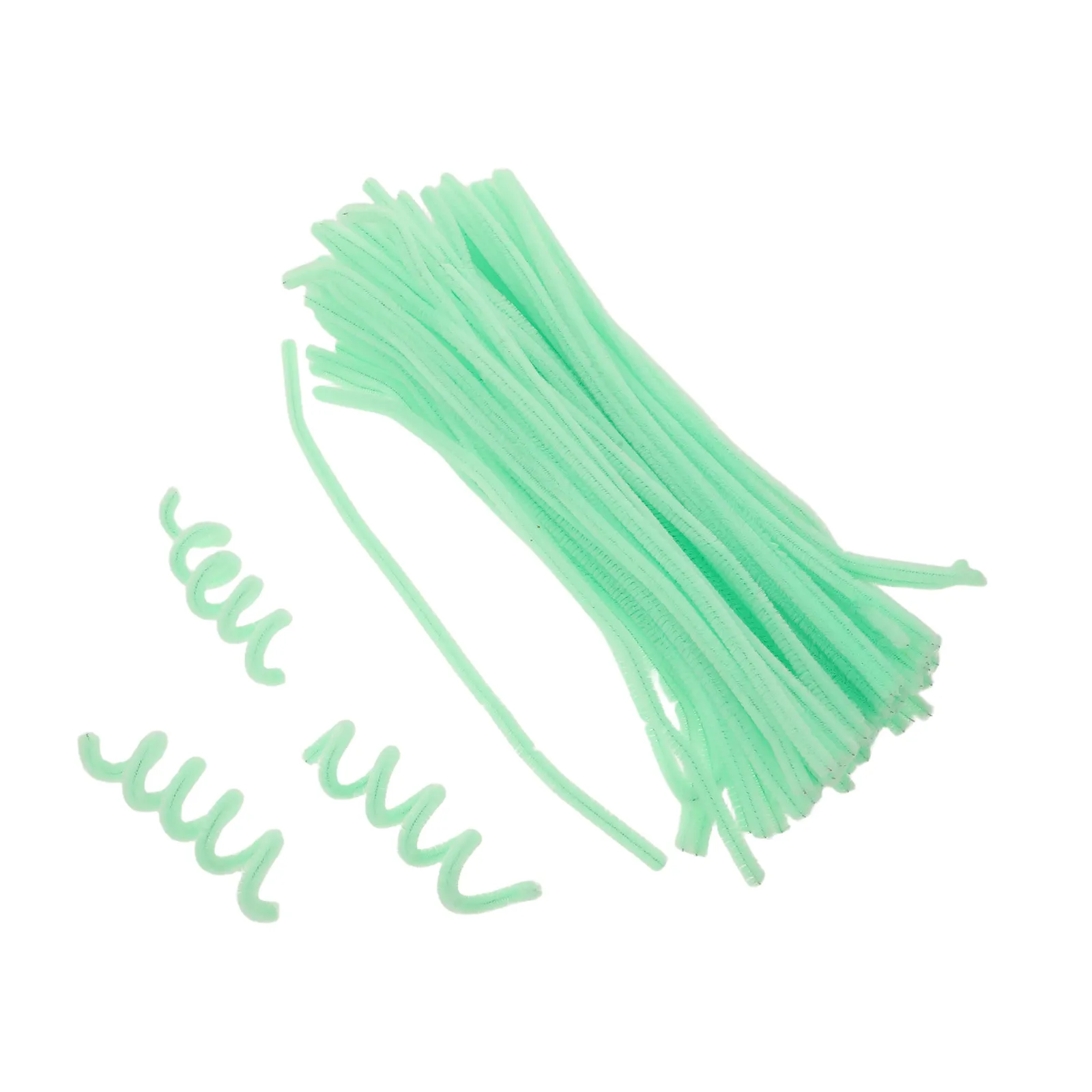 600Pcs Chenille Pipe Cleaners Green Craft Stems DIY Christmas Decorations Flower Making Classroom Art Supplies