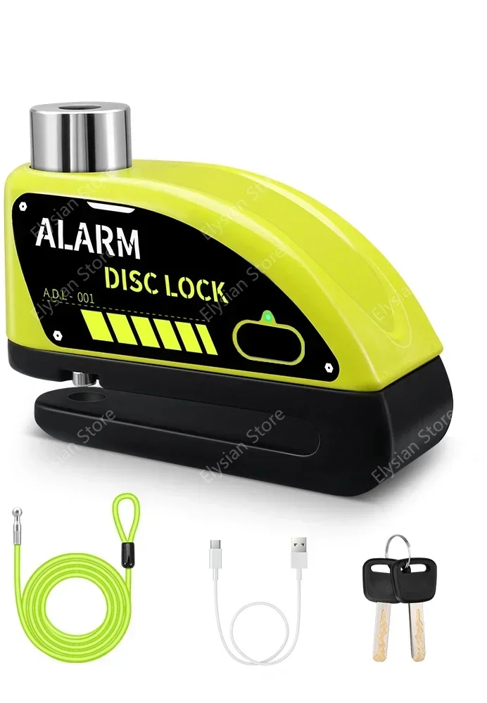 Bloomoto Rechargeable Padlock for Motorcycle Alarm Disc Lock 130db Anti-Theft Alarm for Motorcycle Bike Alarm for Moto