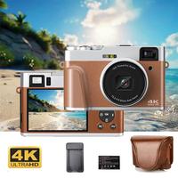 4K 48MP Digital Cameras 16X Digital Zoom Vintage Vlog Video Recorder 180° Flip Screen Selfile Compact Digital Photography Camera